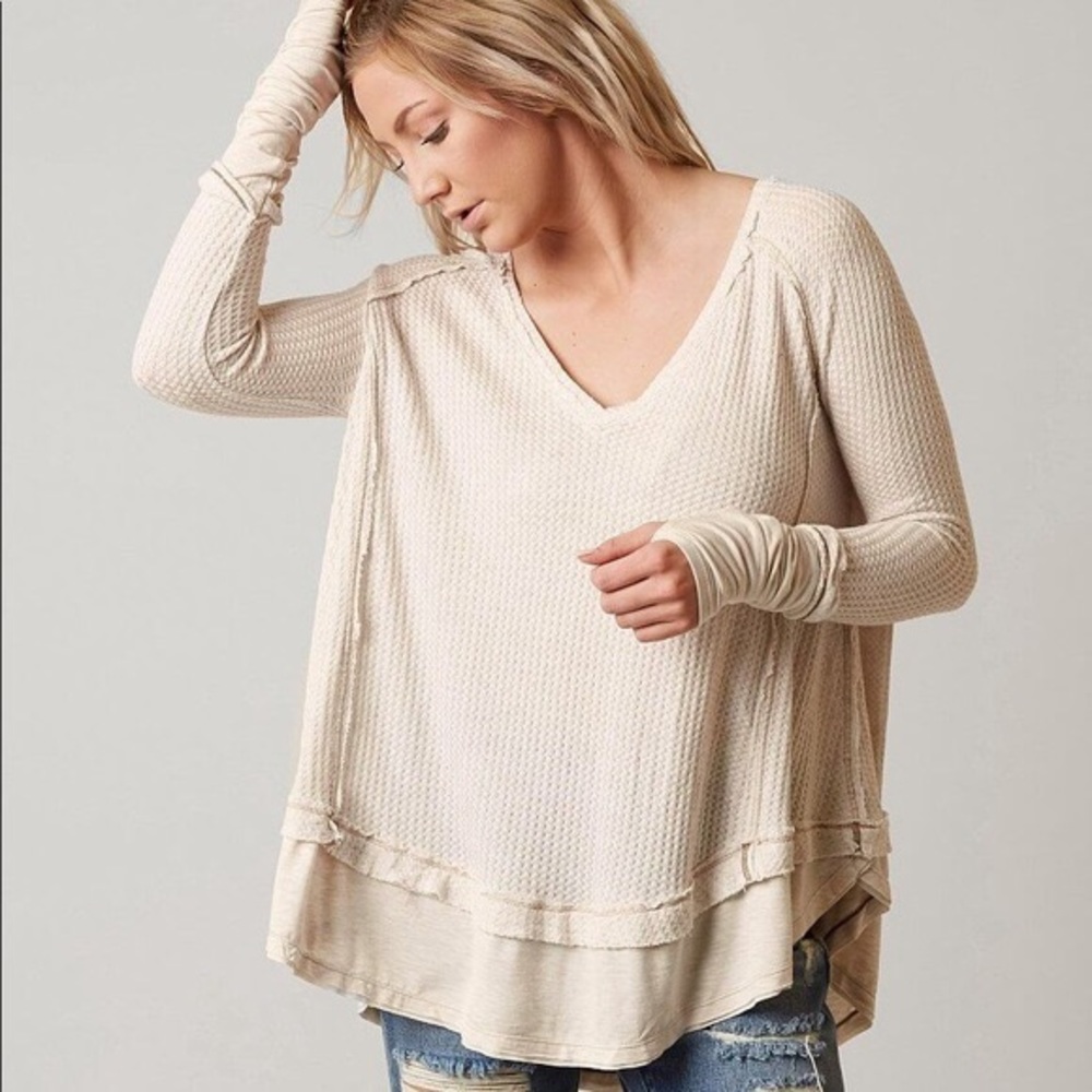 Free People Waffle Knit Sweater